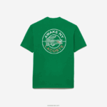 חולצת טריקו כותנה פיקה לוגו של lacoste x awake ny DZ4D0D892 ירוק מי גברים - Image 2
