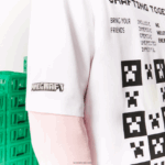חולצת טריקו מכותנה אורגנית בגזרה רופפת של lacoste x minecraft DZ4D0D853 לבן 001 גברים - Image 10