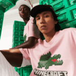 חולצת טריקו מכותנה אורגנית בהדפס lacoste x minecraft DZ4D0D879 ורוד 7sy נשים
