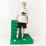 חולצת טריקו מכותנה אורגנית בהדפס lacoste x minecraft DZ4D0D880 לבן 001 נשים - Image 5