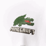 חולצת טריקו מכותנה אורגנית של lacoste x minecraft DZ4D0D939 לבן 001 גברים - Image 6