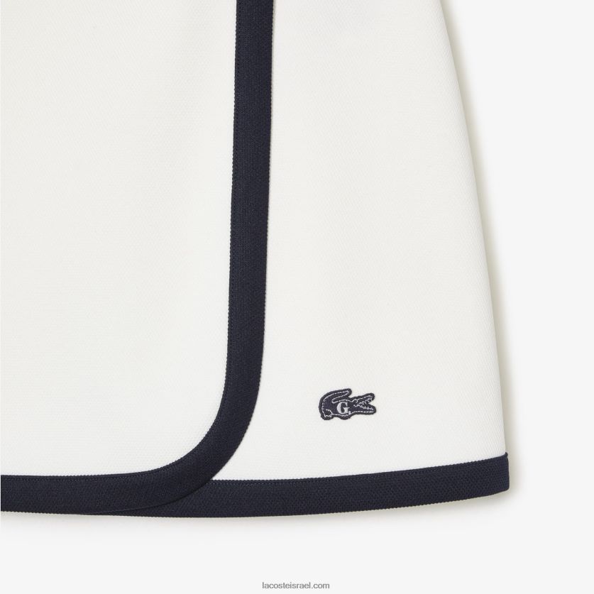 חצאית פיקה דו שכבתית של lacoste x goop DZ4D0D2670 לבן כחול כהה ev0 נשים - Image 2