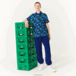 מכנסי ג'וגינג של lacoste x minecraft מכותנה אורגנית DZ4D0D1174 כחול bdm גברים - Image 2
