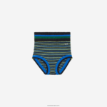 מכנסי סריג מצולעים של lacoste x goop DZ4D0D2668 כחול כהה צהוב swi נשים - Image 2