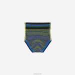 מכנסי סריג מצולעים של lacoste x goop DZ4D0D2668 כחול כהה צהוב swi נשים - Image 3