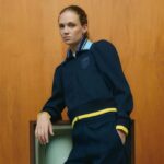 מעיל פיקה דו-שכבתי של lacoste x goop DZ4D0D2669 כחול כהה 166 נשים
