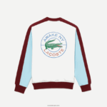 סווטשירט כותנה בלוק צבעוני של lacoste x awake ny DZ4D0D1183 לבן בורדו nfb גברים - Image 2
