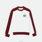 סווטשירט כותנה בלוק צבעוני של lacoste x awake ny DZ4D0D1183 לבן בורדו nfb גברים
