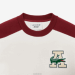 סווטשירט כותנה בלוק צבעוני של lacoste x awake ny DZ4D0D1183 לבן בורדו nfb גברים - Image 4