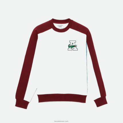 סווטשירט כותנה בלוק צבעוני של lacoste x awake ny DZ4D0D1183 לבן בורדו nfb גברים