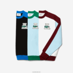 סווטשירט כותנה בלוק צבעוני של lacoste x awake ny DZ4D0D1183 לבן בורדו nfb גברים - Image 7