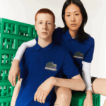 פולו כותנה אורגנית בהתאמה קלאסית של lacoste x minecraft DZ4D0D942 כחול bdm נשים