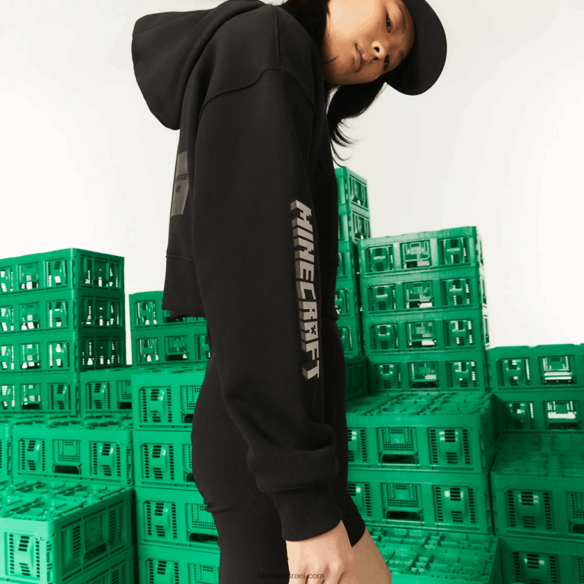 קפוצ'ון צמר אוברסייז של lacoste x minecraft DZ4D0D2585 שחור 031 נשים - Image 7