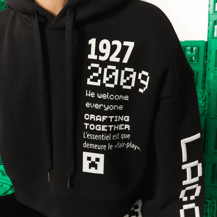 קפוצ'ון צמר אוברסייז של lacoste x minecraft DZ4D0D2585 שחור 031 נשים - Image 9