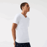 Lacoste 3 חבילות של חולצות טי פשוטות DZ4D0D1345 לבן 001 גברים