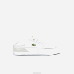 Lacoste bayliss נעלי עור ונעלי סירה סינתטיות DZ4D0D1802 לבן & אוף לבן 65 ט גברים