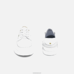 Lacoste bayliss נעלי עור ונעלי סירה סינתטיות DZ4D0D1802 לבן & אוף לבן 65 ט גברים - Image 5