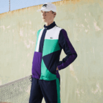 Lacoste אימונית טניס בהדפס תנין ספורטיבית DZ4D0D1145 כחול כהה ירוק סגול לבן xsb גברים - Image 2