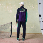 Lacoste אימונית טניס בהדפס תנין ספורטיבית DZ4D0D1145 כחול כהה ירוק סגול לבן xsb גברים - Image 4
