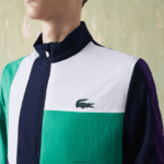 Lacoste אימונית טניס בהדפס תנין ספורטיבית DZ4D0D1145 כחול כהה ירוק סגול לבן xsb גברים - Image 5