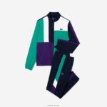Lacoste אימונית טניס בהדפס תנין ספורטיבית DZ4D0D1145 כחול כהה ירוק סגול לבן xsb גברים - Image 6