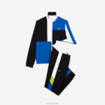 Lacoste אימונית טניס בהדפס תנין ספורטיבית DZ4D0D1144 לבן שחור כחול צהוב l74 גברים - Image 6