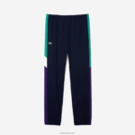 Lacoste אימונית טניס בהדפס תנין ספורטיבית DZ4D0D1145 כחול כהה ירוק סגול לבן xsb גברים - Image 8
