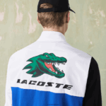 Lacoste אימונית טניס בהדפס תנין ספורטיבית DZ4D0D1144 לבן שחור כחול צהוב l74 גברים - Image 9