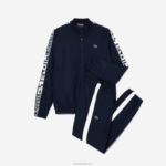 Lacoste אימונית טניס מודפסת ספורטיבית DZ4D0D1172 כחול כהה 423 גברים - Image 4