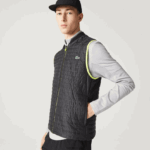 Lacoste אפוד הפיך מרופד ספורט DZ4D0D385 צהוב שחור g65 גברים