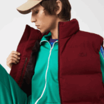 Lacoste אפוד מכסה המנוע מתקפל DZ4D0D1258 בורדו zs1 גברים