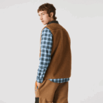 Lacoste אפוד צמר שרפה DZ4D0D1262 ירוק חאקי חום 89f גברים - Image 3