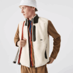 Lacoste אפוד צמר שרפה DZ4D0D1263 לבן חאקי ירוק u9n גברים - Image 2