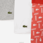 Lacoste ארגזים מודפסים מכותנה מתיחה 3 חבילות DZ4D0D503 כתום אפור chine לבן tti גברים - Image 6
