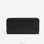 Lacoste ארנק גדול מעור פיקה עם רוכסן chantaco DZ4D0D2891 שחור 000 נשים