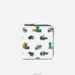 Lacoste ארנק רוכסן קטן בהדפס קומיקס DZ4D0D2893 blanc croc allover l05 נשים