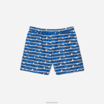 Lacoste בגד ים בהדפס דו גוונים DZ4D0D524 לבן כחול כל גברים - Image 4
