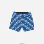 Lacoste בגד ים בהדפס דו גוונים DZ4D0D524 לבן כחול כל גברים - Image 8