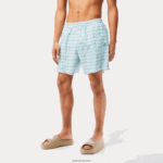Lacoste בגד ים בהדפס דו גוונים DZ4D0D525 ירוק בהיר cr5 גברים - Image 2