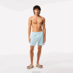 Lacoste בגד ים בהדפס דו גוונים DZ4D0D525 ירוק בהיר cr5 גברים