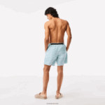 Lacoste בגד ים בהדפס דו גוונים DZ4D0D525 ירוק בהיר cr5 גברים - Image 3