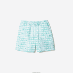 Lacoste בגד ים בהדפס דו גוונים DZ4D0D525 ירוק בהיר cr5 גברים - Image 4