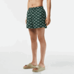 Lacoste בגד ים בהדפס מונוגרמה בשני גוונים DZ4D0D530 ירוק לבן yrr גברים - Image 2