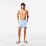 Lacoste בגד ים בהדפס מונוגרמה בשני גוונים DZ4D0D529 כחול לבן fv2 גברים