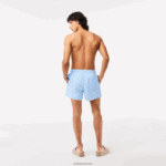 Lacoste בגד ים בהדפס מונוגרמה בשני גוונים DZ4D0D529 כחול לבן fv2 גברים - Image 3