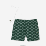 Lacoste בגד ים בהדפס מונוגרמה בשני גוונים DZ4D0D530 ירוק לבן yrr גברים - Image 5