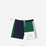 Lacoste בגד ים בצבע פוליאסטר ממוחזר DZ4D0D520 כחול כהה ירוק לבן אסט גברים - Image 5