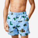 Lacoste בגד ים מרופדת רשת DZ4D0D1669 כחול לבן אייפ גברים - Image 2
