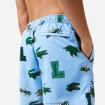 Lacoste בגד ים מרופדת רשת DZ4D0D1669 כחול לבן אייפ גברים - Image 4