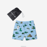 Lacoste בגד ים מרופדת רשת DZ4D0D1669 כחול לבן אייפ גברים - Image 6